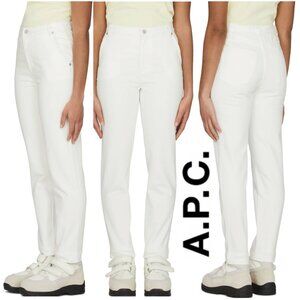 A.P.C. White Chic Jeans Pants Size 27 Women's High Rise Straight Leg Denim